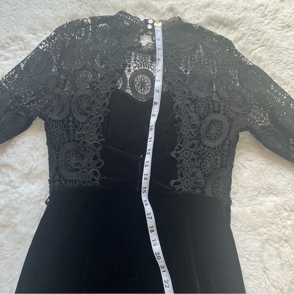 Entro Black Lace and Velvet Dress S - Picture 7 of 9